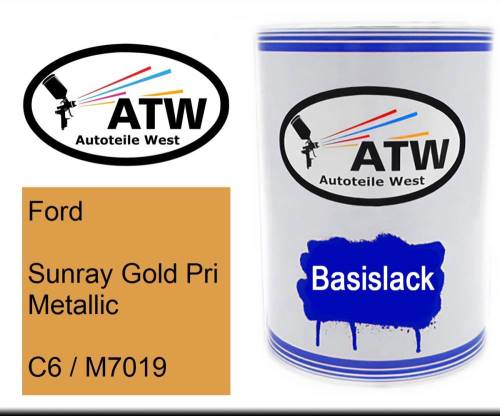 Ford, Sunray Gold Pri Metallic, C6 / M7019: 500ml Lackdose, von ATW Autoteile West.